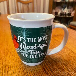 It's the Most Wonderful Time of the Year Cardinal Christmas Themed Coffee Cup